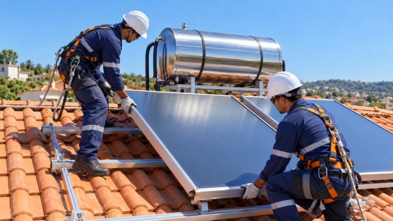 Instalação de aquecedor solar